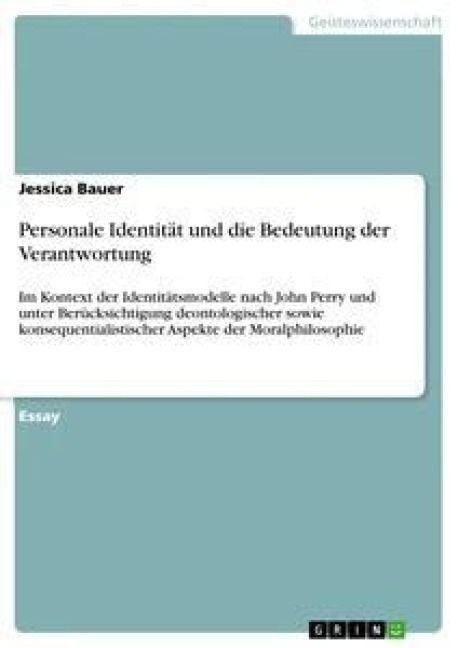 Produktbild: Personale Identit&auml;t und die Bedeutung der Verantwortung
