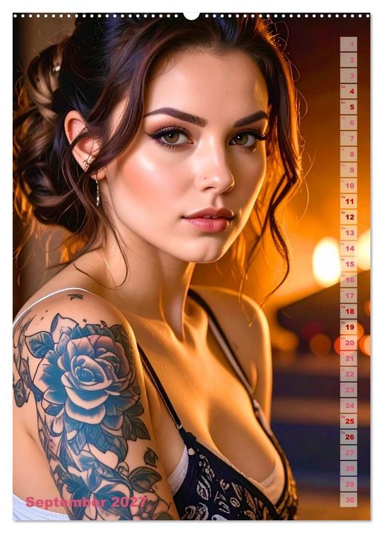 Produktbild: Tattoo Beauties Portraits (hochwertiger Premium Wandkalender 2027 DIN A2 hoch), Kunstdruck in Hochglanz