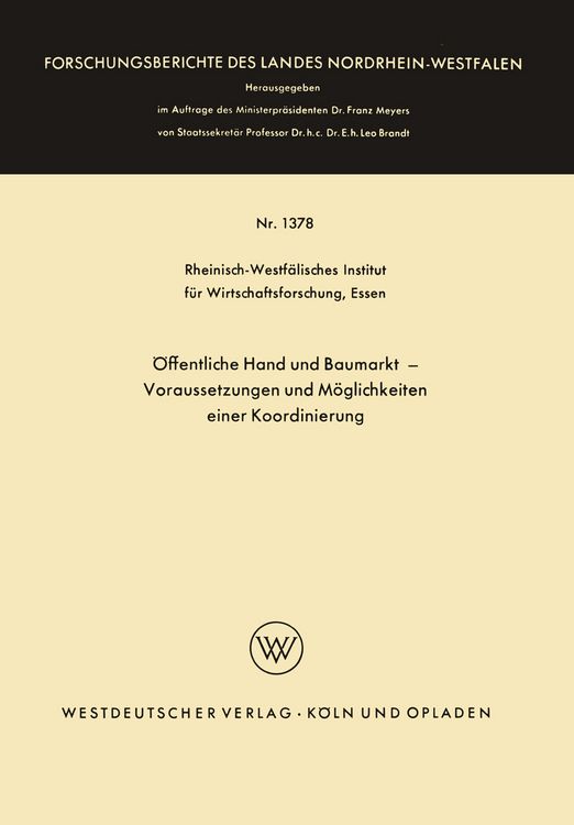 Produktbild: &Ouml;ffentliche Hand und Baumarkt &mdash; Voraussetzungen und M&ouml;glichkeiten einer Koordinierung