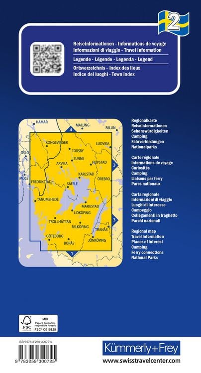Produktbild: K&uuml;mmerly+Frey Regional-Strassenkarte 2 Schweden S&uuml;dwest 1:250.000