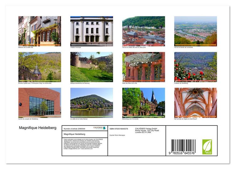 Produktbild: Magnifique Heidelberg (Calendrier mural 2026 DIN A4 vertical), CALVENDO calendrier mensuel