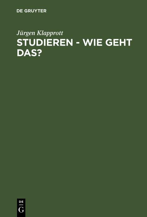 Produktbild: Studieren - wie geht das?