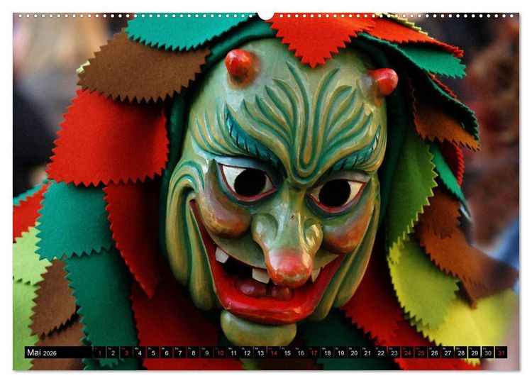 Produktbild: Alemannische Masken (Wandkalender 2026 DIN A2 quer), CALVENDO Monatskalender