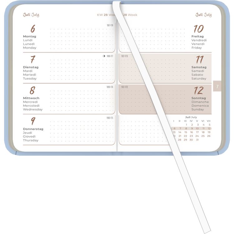 Produktbild: Lady Journal Mini Deluxe Sky 2026 - Taschen-Kalender 8x11,5 cm - Tucson Einband - mit Motivprägung - Weekly - 144 Seiten - Alpha Edition