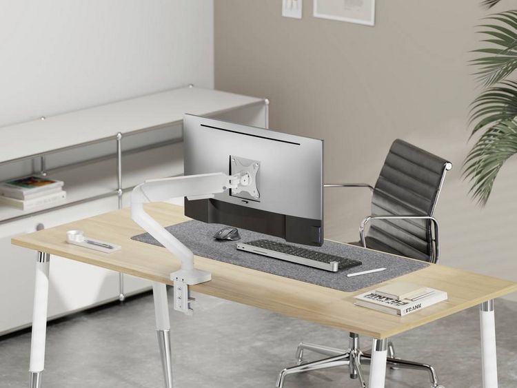 Produktbild: SpeaKa Professional SP-MM-1030 Monitor-Tischhalterung 1 Display(s) 43,2 cm (17") - 101,6 cm (40") Wei&szlig; H&ouml;henverstellbar, Neigbar, Schwenkbar