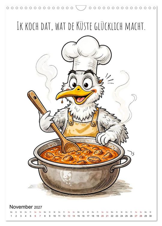 Produktbild: Freche K&uuml;sten‑M&ouml;wen - Lustiger maritimer Cartoon‑Kalender (Wandkalender 2027 DIN A3 hoch), CALVENDO Monatskalender