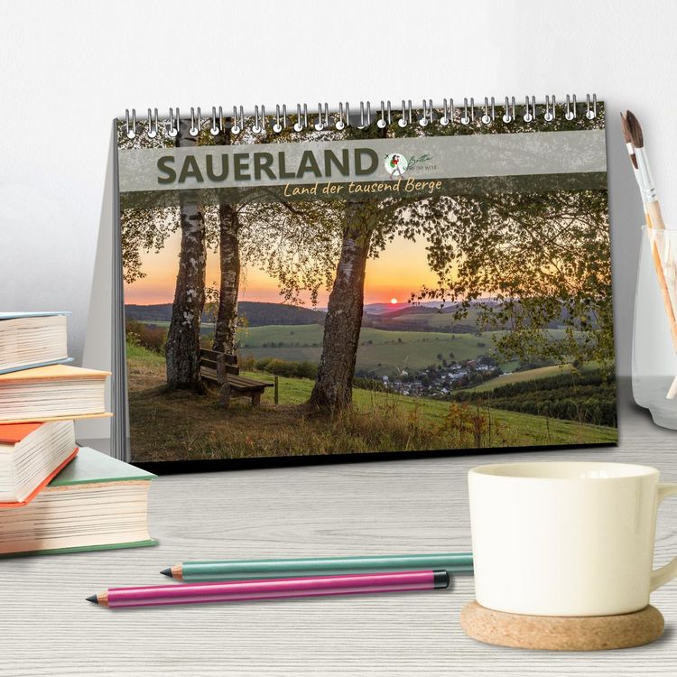 Produktbild: Sauerland - Land der tausend Berge (Tischkalender 2026 DIN A5 quer), CALVENDO Monatskalender