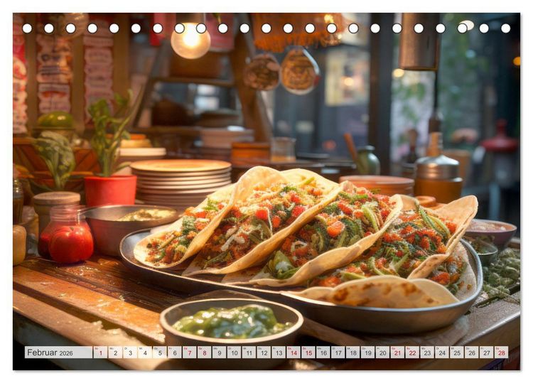 Produktbild: STREET FOOD Genuss International (Tischkalender 2026 DIN A5 quer), CALVENDO Monatskalender