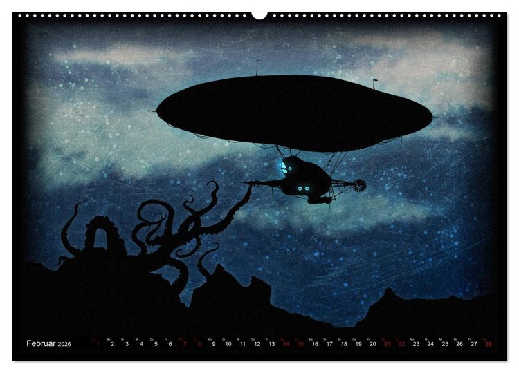 Produktbild: Luftschiffe &uuml;ber fremden Landschaften (Wandkalender 2026 DIN A2 quer), CALVENDO Monatskalender