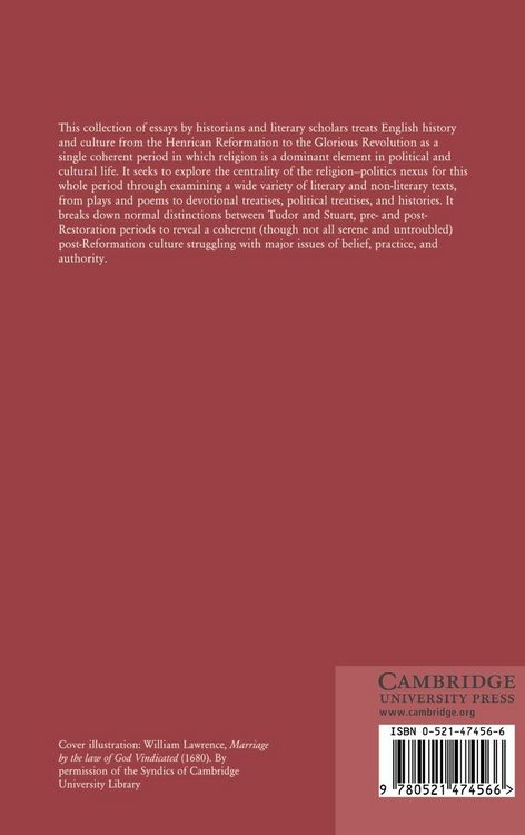 Produktbild: Religion, Literature, and Politics in Post-Reformation England, 1540 1688