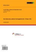 Produktbild: Der Schutz des anderen Vertragsteils (Art. 13 Rom I-VO)