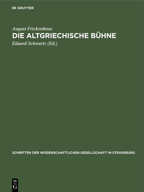 Produktbild: Die altgriechische B&uuml;hne