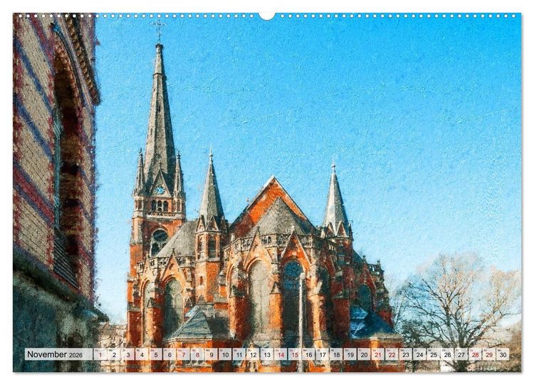 Produktbild: Gera gesehen mit Pinsel und &Ouml;l (hochwertiger Premium Wandkalender 2026 DIN A2 quer), Kunstdruck in Hochglanz