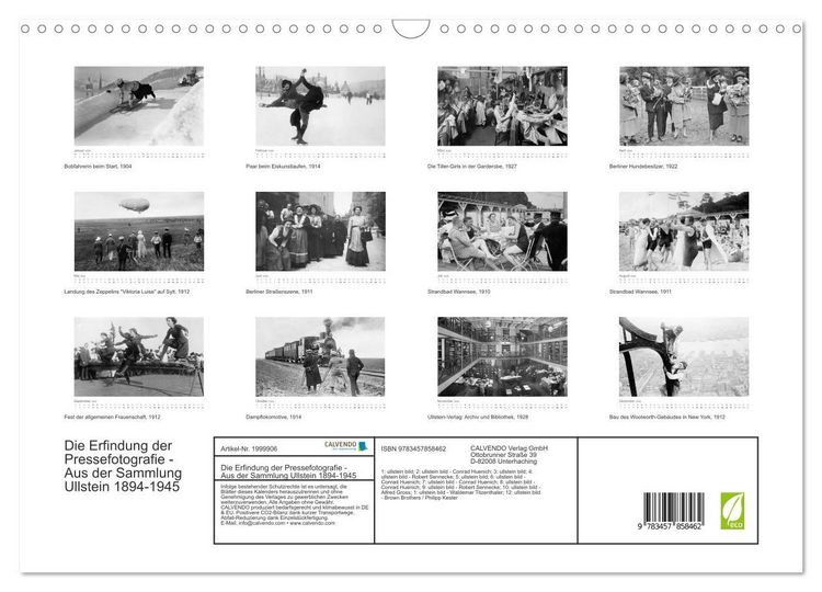 Produktbild: Die Erfindung der Pressefotografie - Aus der Sammlung Ullstein 1894-1945 (Wandkalender 2026 DIN A3 quer), CALVENDO Monatskalender