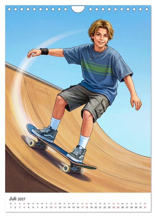 Produktbild: Level Up - Skate Vibes (Wandkalender 2027 DIN A4 hoch), CALVENDO Monatskalender