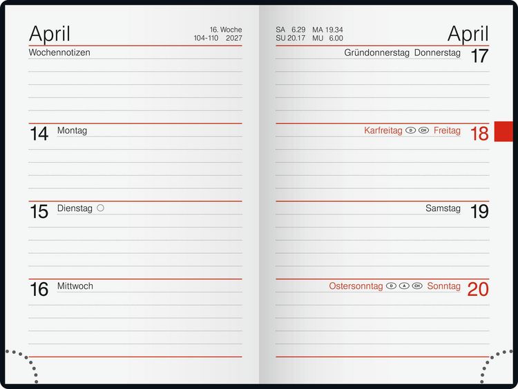 Produktbild: rido/id&eacute; 7011055047 Taschenkalender Mod. partner/Industrie I 2027 "Dots" A7, Kunstleder