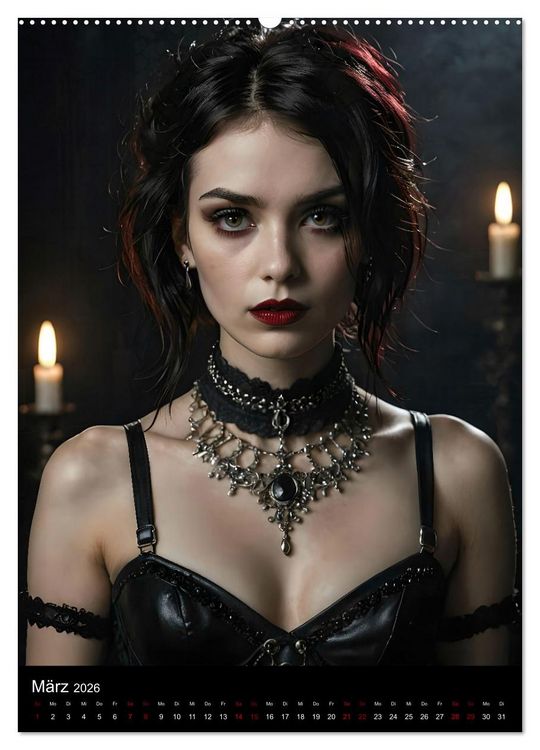 Produktbild: Gothic beauties - Sch&ouml;nheiten der Nacht (hochwertiger Premium Wandkalender 2026 DIN A2 hoch), Kunstdruck in Hochglanz