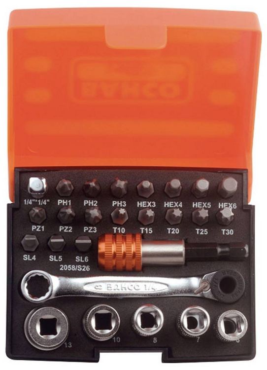 Produktbild: Bahco Steckschl&uuml;sselsatz metrisch 1/4\" (6.3 mm) 26teilig 2058/S26