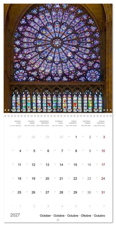 Produktbild: D&eacute;couverte des c&eacute;l&egrave;bres cath&eacute;drales fran&ccedil;aises (Calendrier mural carr&eacute; 2027 30x30 cm) Calendrier double avec une page pour vos prises de notes