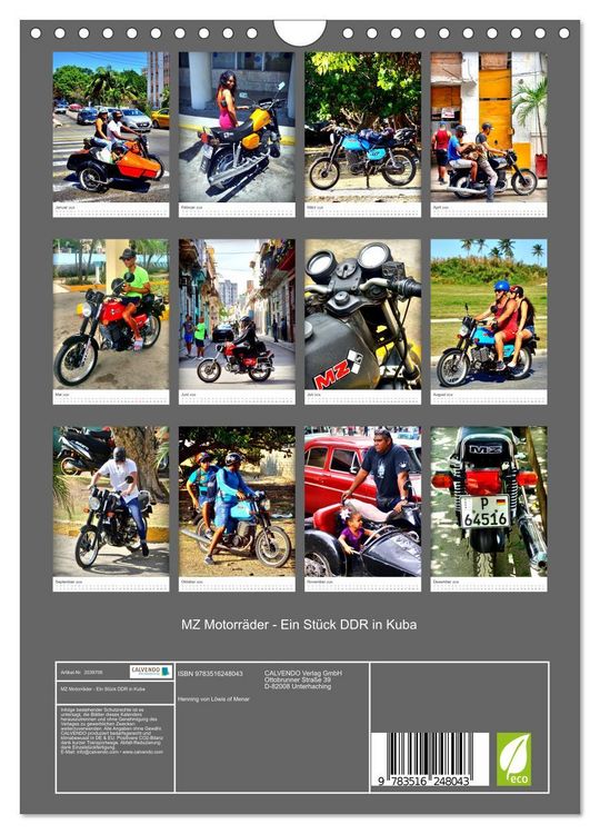 Produktbild: MZ Motorr&auml;der - Ein St&uuml;ck DDR in Kuba (Wandkalender 2026 DIN A4 hoch), CALVENDO Monatskalender
