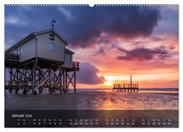 Produktbild: 2026 - wundervolle Lichtstimmungen an Nord- und Ostsee (Wandkalender 2026 DIN A2 quer), CALVENDO Monatskalender