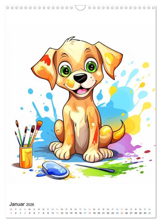 Produktbild: Verspielte Hunde (Wandkalender 2026 DIN A3 hoch), CALVENDO Monatskalender