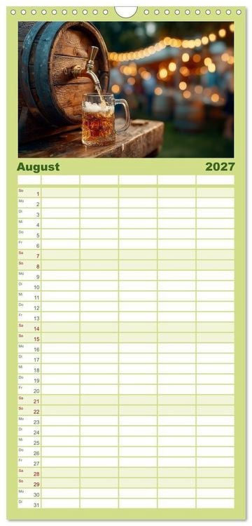 Produktbild: Familienplaner 2027 - Bier im Blut - Ma&szlig; f&uuml;r Ma&szlig; durchs M&auml;nnerjahr mit 5 Spalten (Wandkalender, 21 x 45 cm) CALVENDO