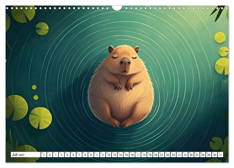 Produktbild: Capybara Carlo und die vier Jahreszeiten (Wandkalender 2027 DIN A3 quer), CALVENDO Monatskalender