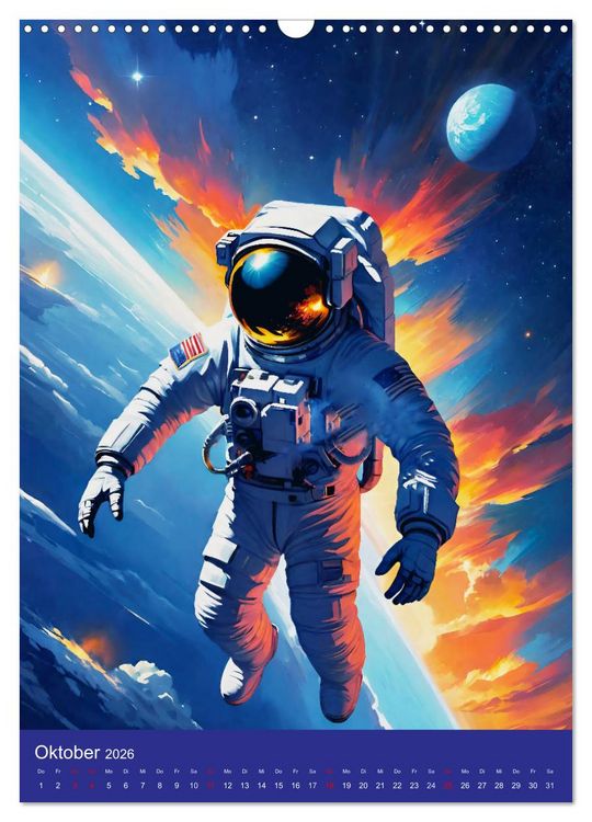 Produktbild: Astronauten. Auf Entdeckungsreise in fremde Galaxien (Wandkalender 2026 DIN A3 hoch), CALVENDO Monatskalender