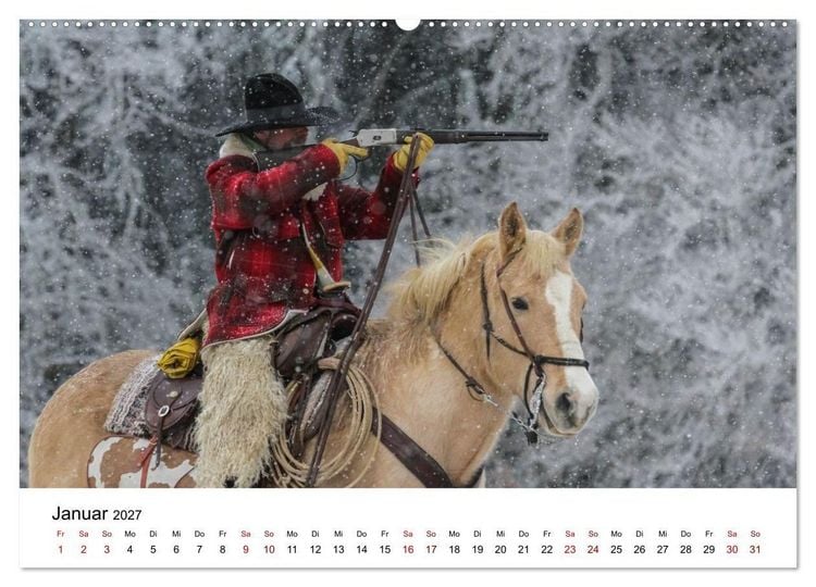 Produktbild: Getragen von Pferden, geformt vom Land - COWBOYS und Cowgirls (hochwertiger Premium Wandkalender 2027 DIN A2 quer), Kunstdruck in Hochglanz