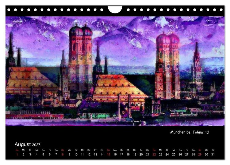Produktbild: M&uuml;nchen digital (Wandkalender 2027 DIN A4 quer), CALVENDO Monatskalender