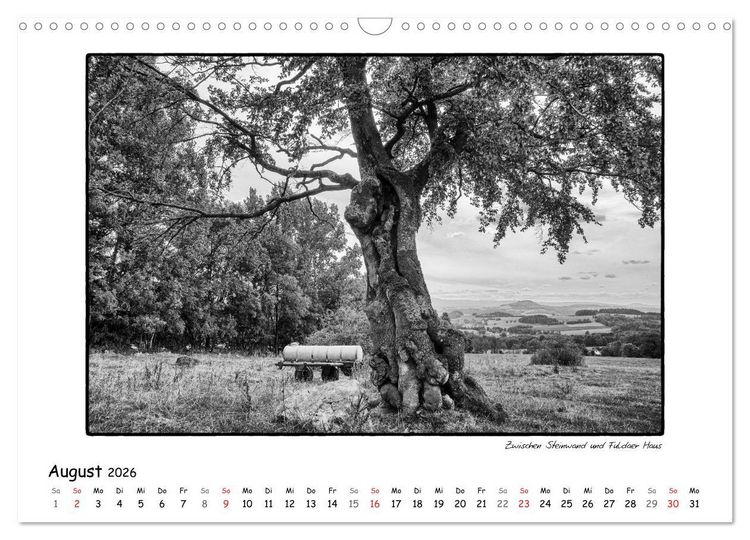 Produktbild: RH&Ouml;N SCHWARZ-WEISS (Wandkalender 2026 DIN A3 quer), CALVENDO Monatskalender