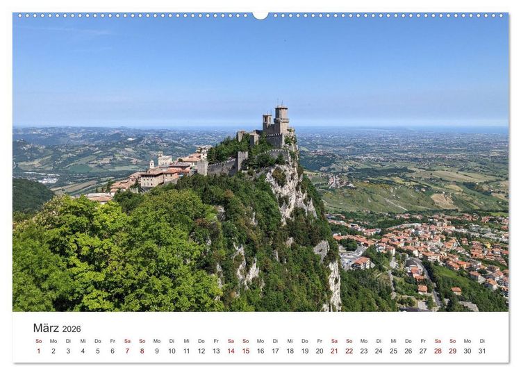 Produktbild: San Marino - Eine Reise in den wundersch&ouml;nen Zwergstaat. (hochwertiger Premium Wandkalender 2026 DIN A2 quer), Kunstdruck in Hochglanz