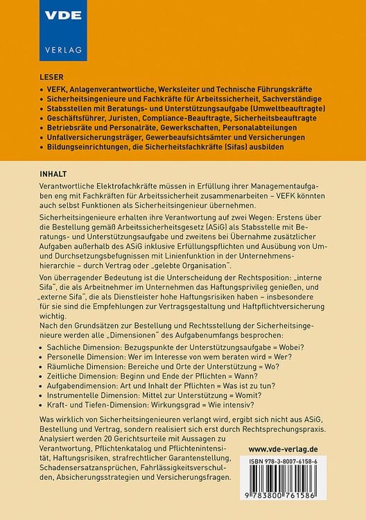 Produktbild: Verantwortung und Haftung der Sicherheitsingenieure
