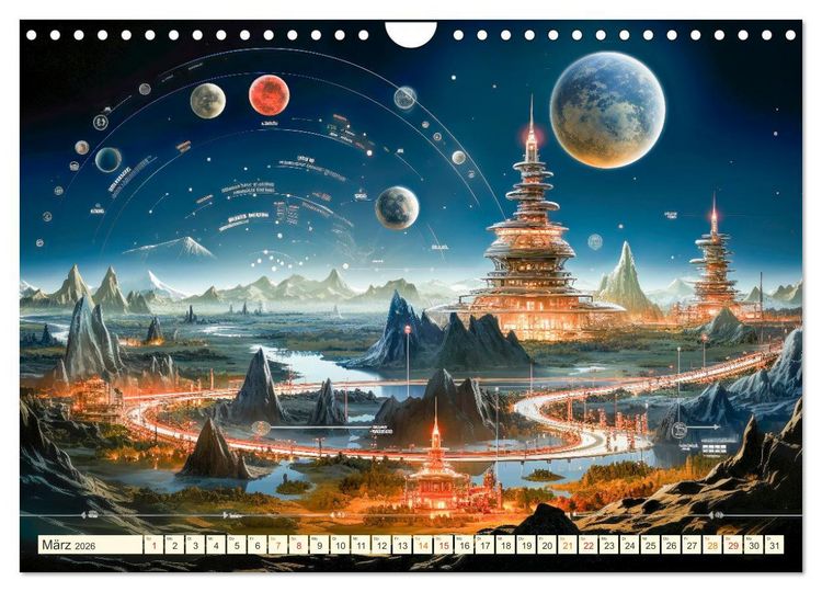 Produktbild: Futuristische Lebens Welten (Wandkalender 2026 DIN A4 quer), CALVENDO Monatskalender
