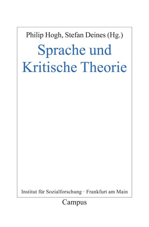 Produktbild: Sprache und Kritische Theorie