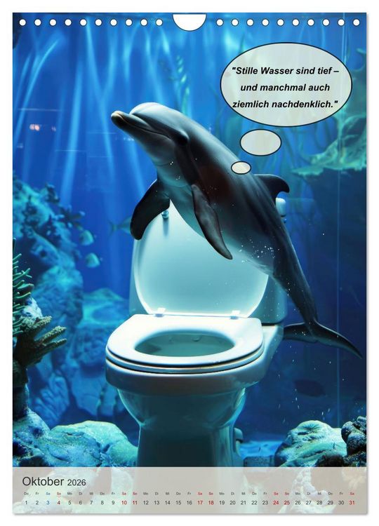 Produktbild: Tierisch lustiger Toilettenhumor (Wandkalender 2026 DIN A4 hoch), CALVENDO Monatskalender