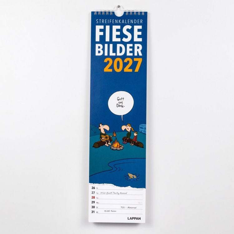 Produktbild: Fiese Bilder Streifenkalender 2027: Monatskalender f&uuml;r die Wand