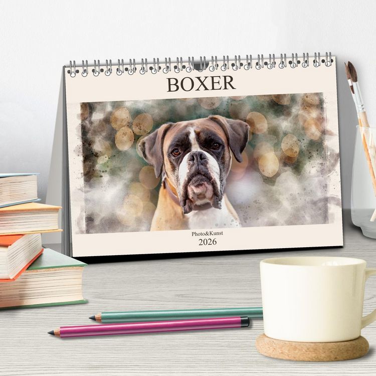 Produktbild: Boxer Photo&Kunst (Tischkalender 2026 DIN A5 quer), CALVENDO Monatskalender