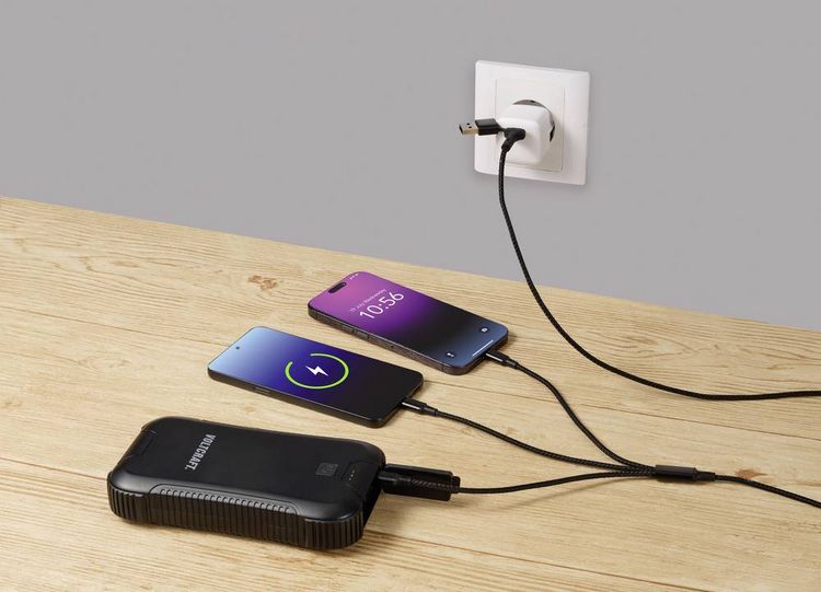 Produktbild: Renkforce USB-Ladekabel USB 2.0 USB-A Stecker, USB-C&reg; Stecker, USB-Micro-B Stecker, Apple Lightning Stecker, USB-C&reg; Stecker 3.00m