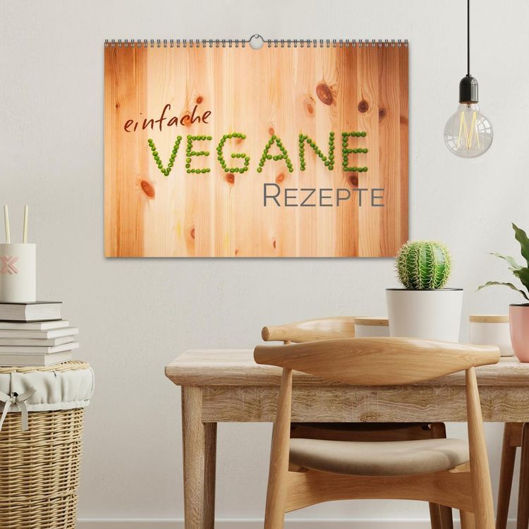 Produktbild: Einfache vegane Rezepte (Wandkalender 2026 DIN A3 quer), CALVENDO Monatskalender