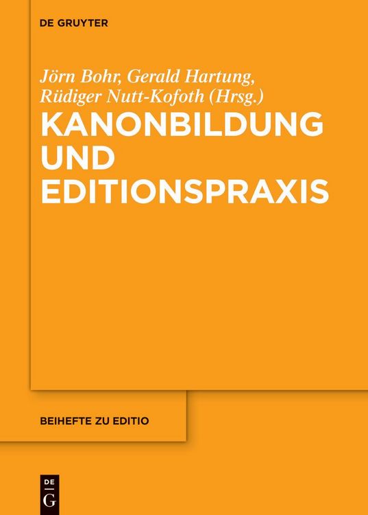 Produktbild: Kanonbildung und Editionspraxis