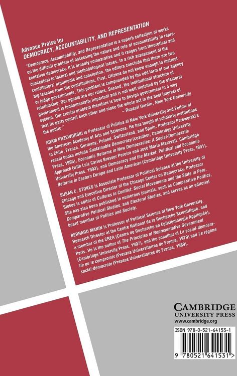 Produktbild: Democracy, Accountability, and Representation