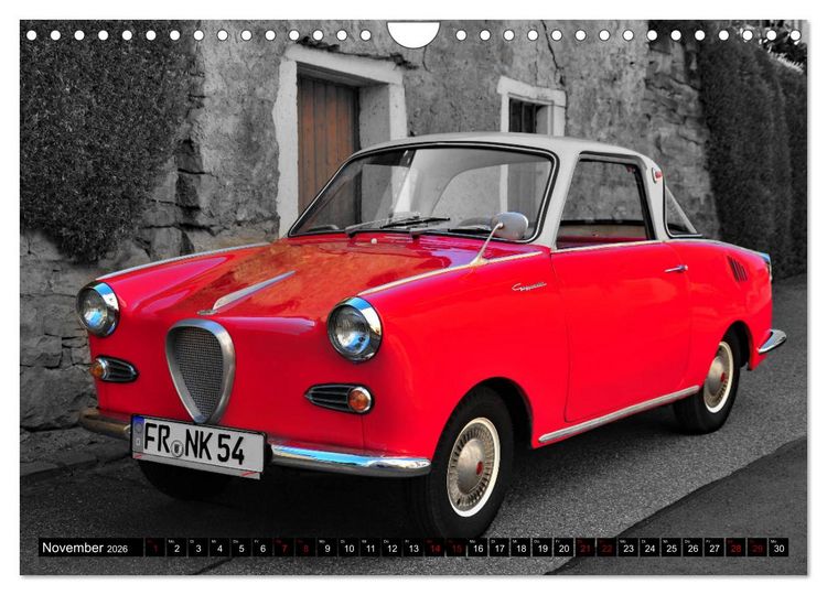 Produktbild: Historische Kleinwagen Made in Germany ART GALERIE (Wandkalender 2026 DIN A4 quer), CALVENDO Monatskalender