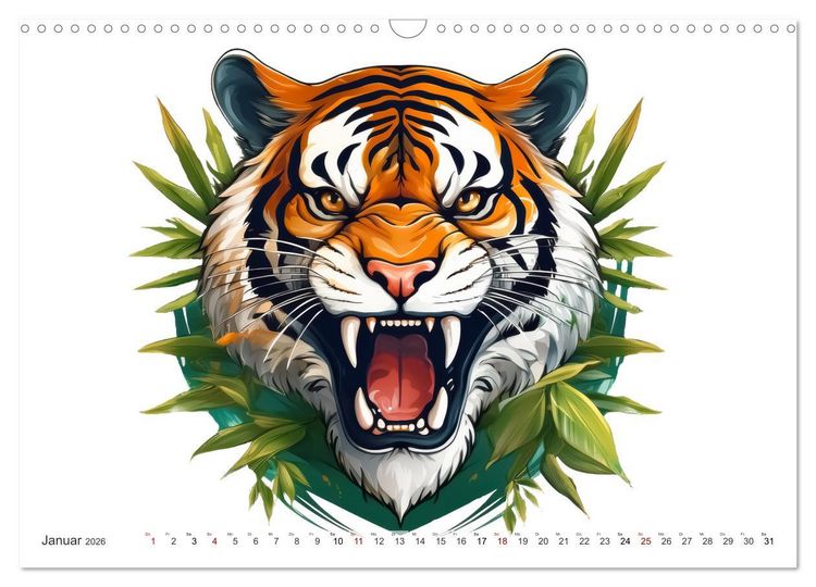 Produktbild: Beast Mode - Wilde Maskottchen (Wandkalender 2026 DIN A3 quer), CALVENDO Monatskalender