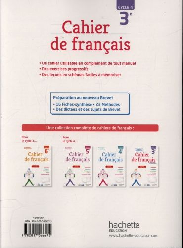 Produktbild: Cahier de fran&ccedil;ais 3e, cycle 4 : nouveau brevet