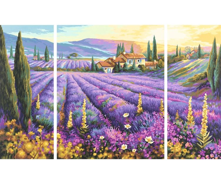 Produktbild: Malen nach Zahlen - Lavendelfelder (Triptychon)