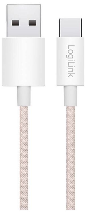 Produktbild: LogiLink USB-C&reg; Kabel USB 2.0 USB-A Stecker, USB-C&reg; Stecker 1m Rosa CU0324