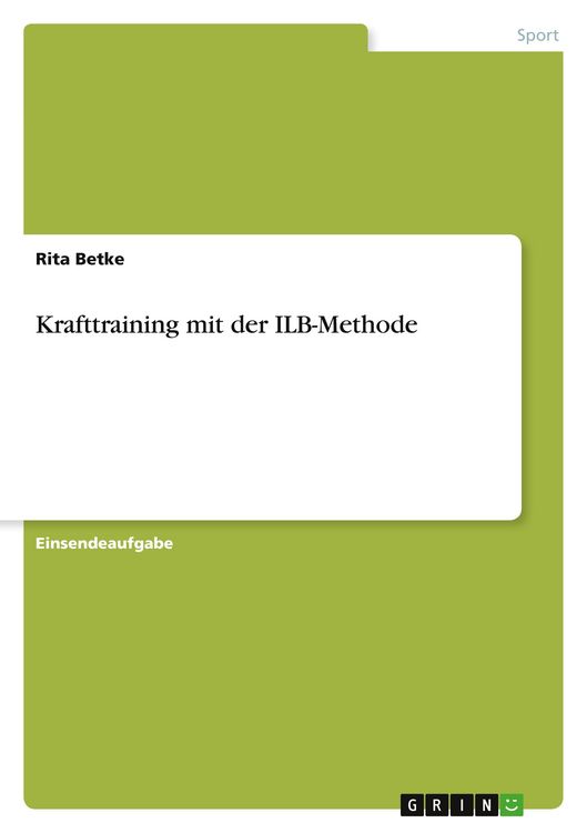 Produktbild: Krafttraining mit der ILB-Methode