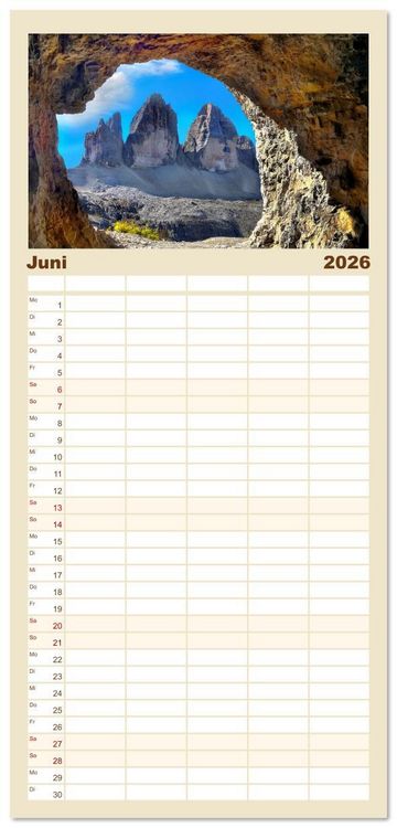 Produktbild: Familienplaner 2026 - Nationalparks der Welt mit 5 Spalten (Wandkalender, 21 x 45 cm) CALVENDO